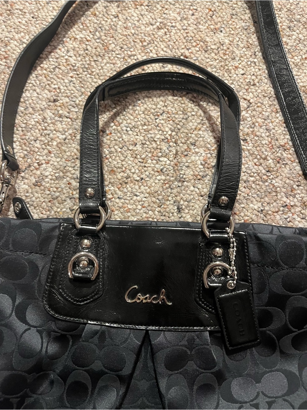 Coach Black Ashley Signature Tote Bag with Removable Strap - Picture 4 of 15